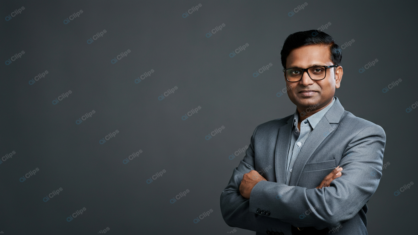 Business Professional Portrait in Gray Suit
