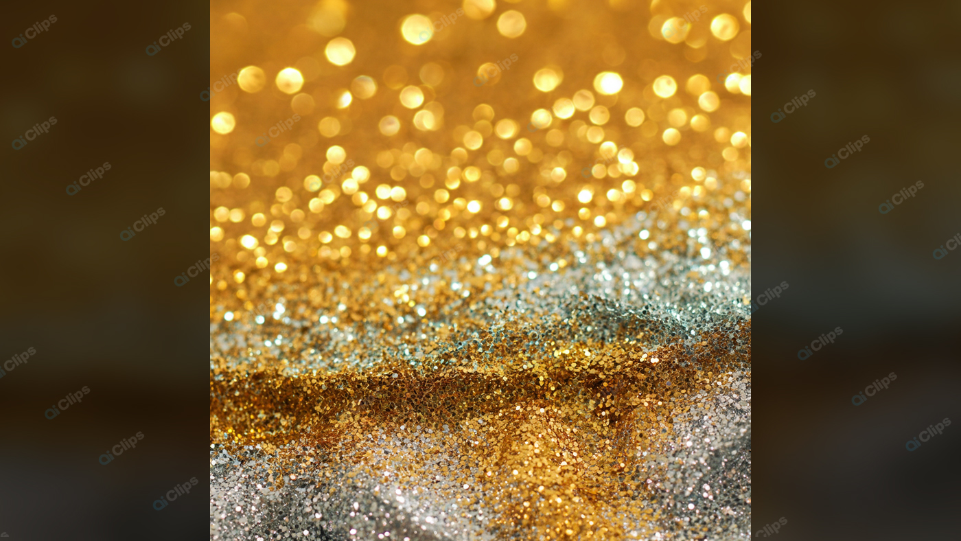 Golden Glitter Background with Sparkling Bokeh Effects