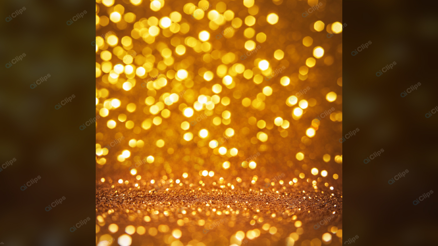 Golden Bokeh Effect with Sparkling Lights in the Background
