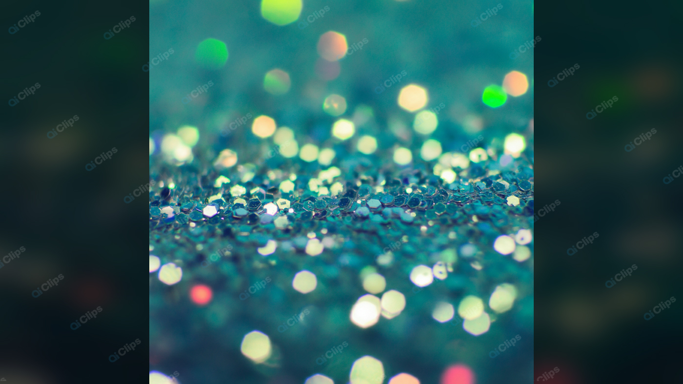Shimmering Green and Blue Glitter Close-Up