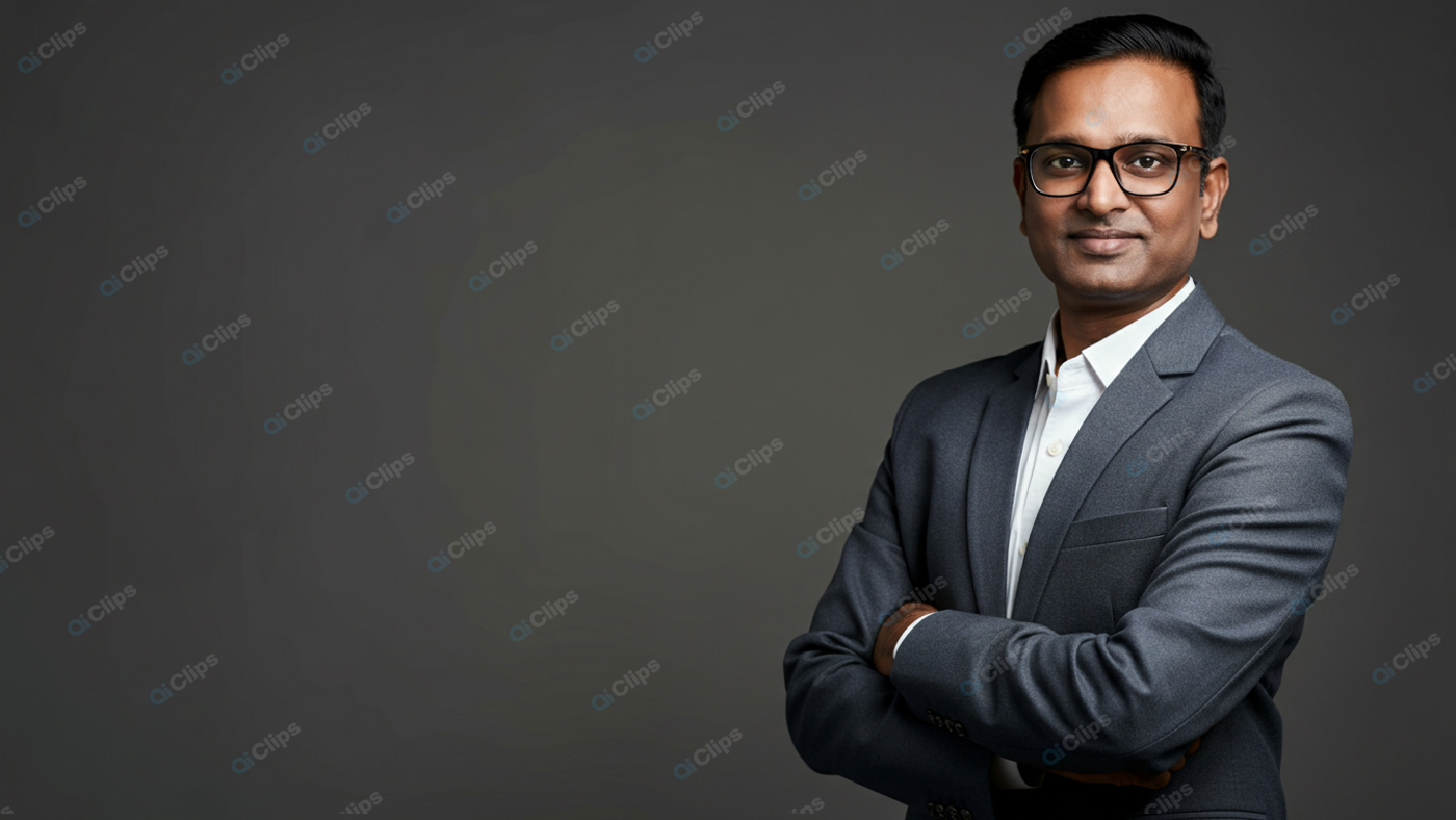 Professional Portrait of Confident Businessman Suit