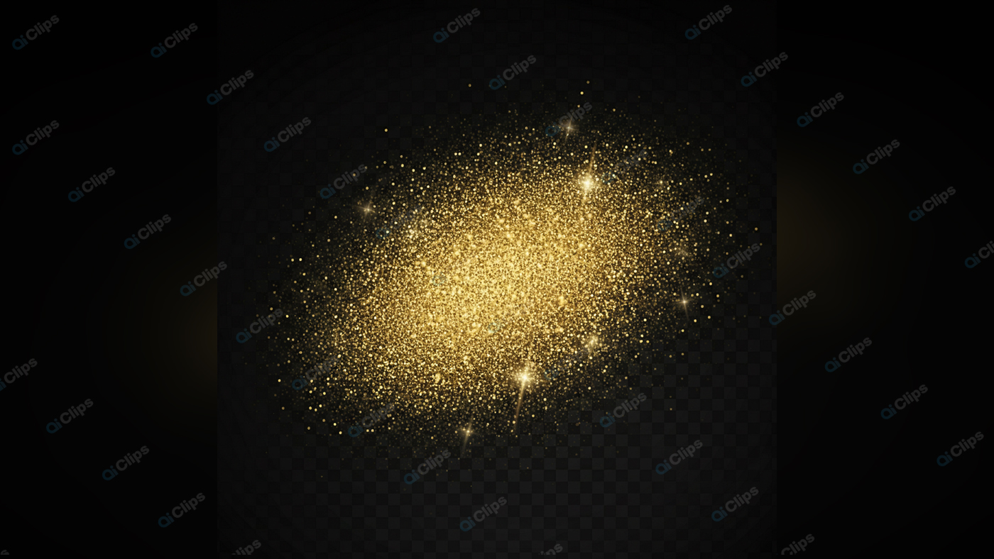 Golden Glitter Explosion on Black Background