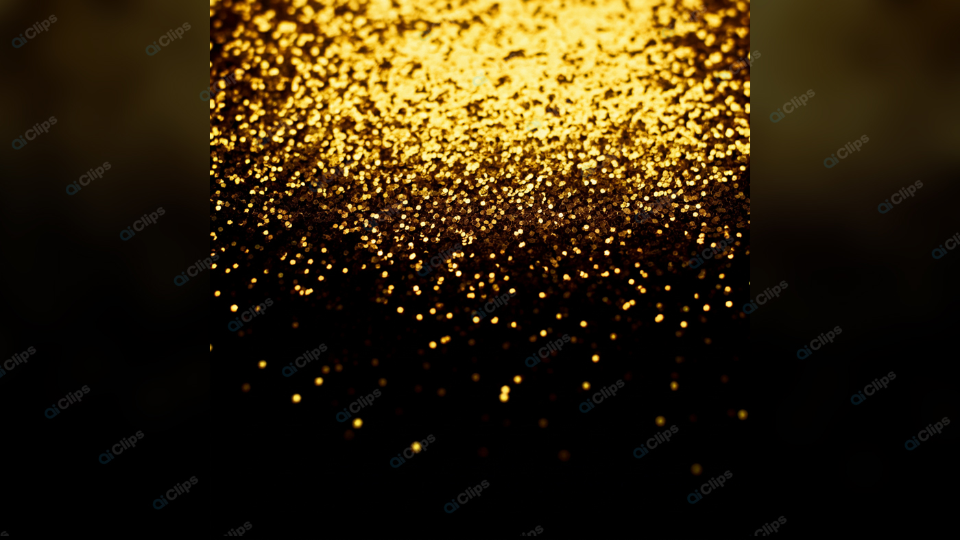 Golden Glitter Sparkle on Black Background