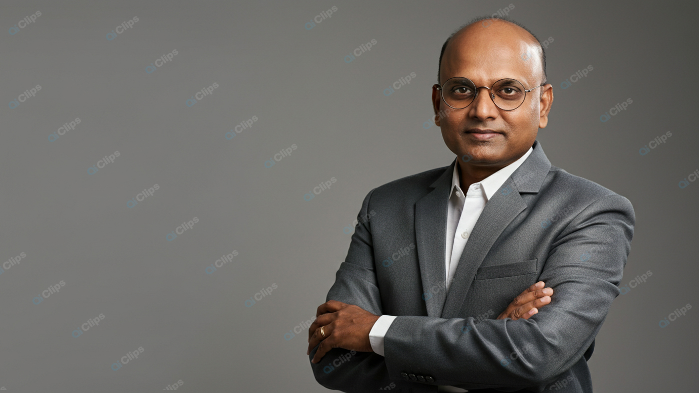 Professional Businessman in Suit with Glasses