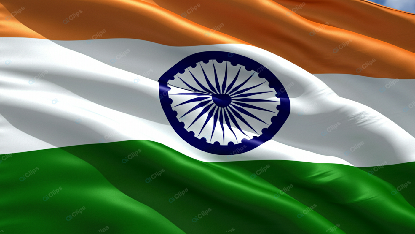 Indian National Flag Waving on a Sunny Day