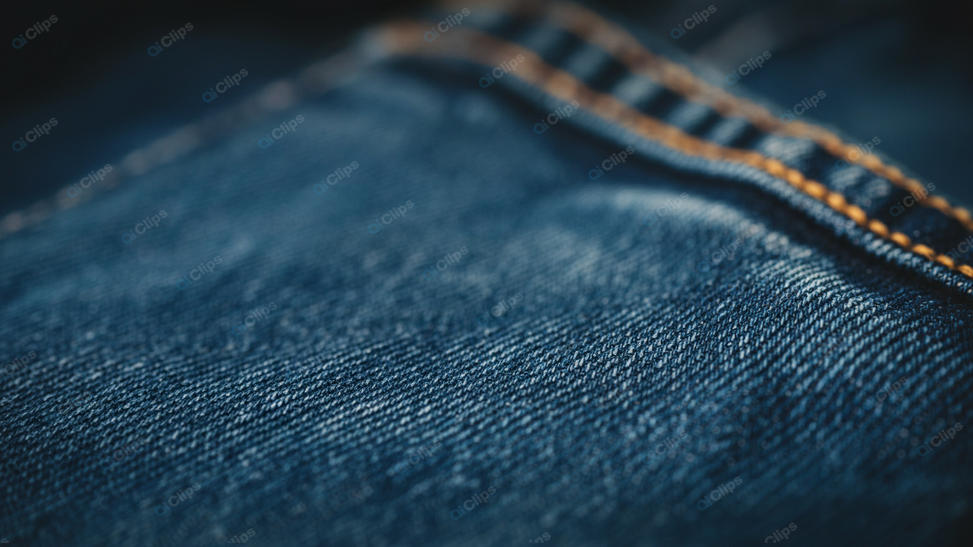Close-Up of Blue Denim Fabric Texture
