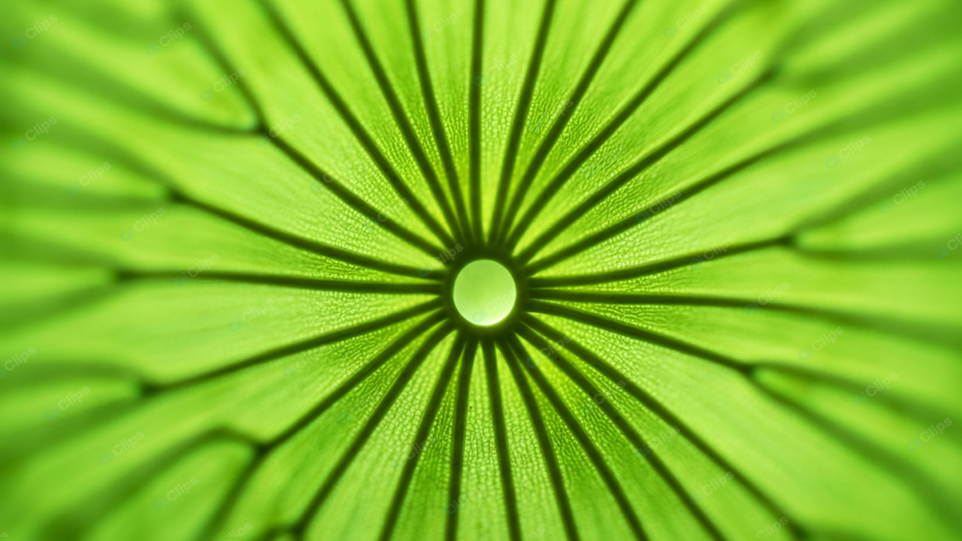 Close-Up of Green Leaf with Radiating Veins