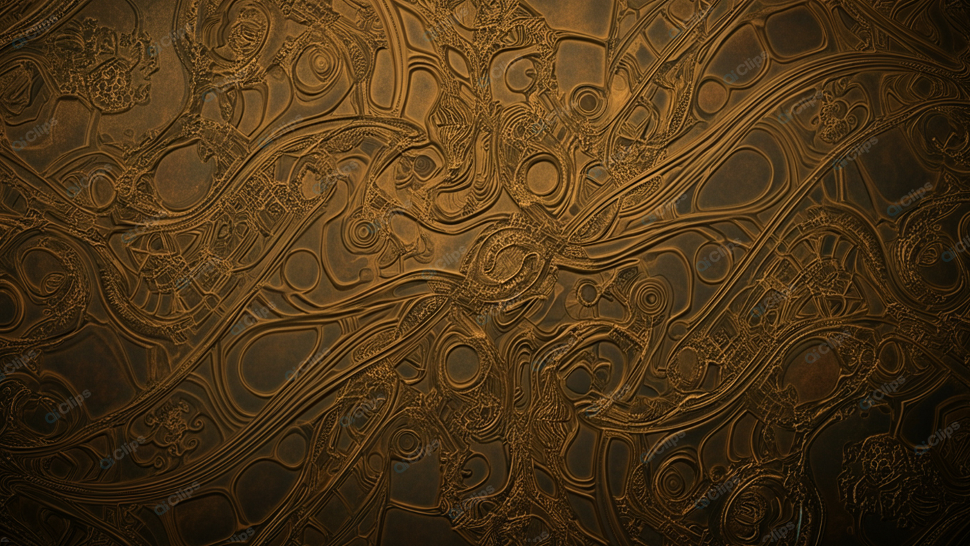Intricate Abstract Gold and Brown Pattern Design