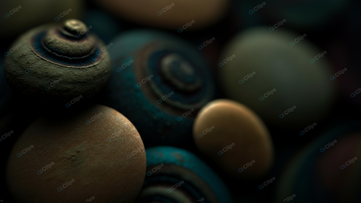 Abstract Textured Stones with Spiral Patterns