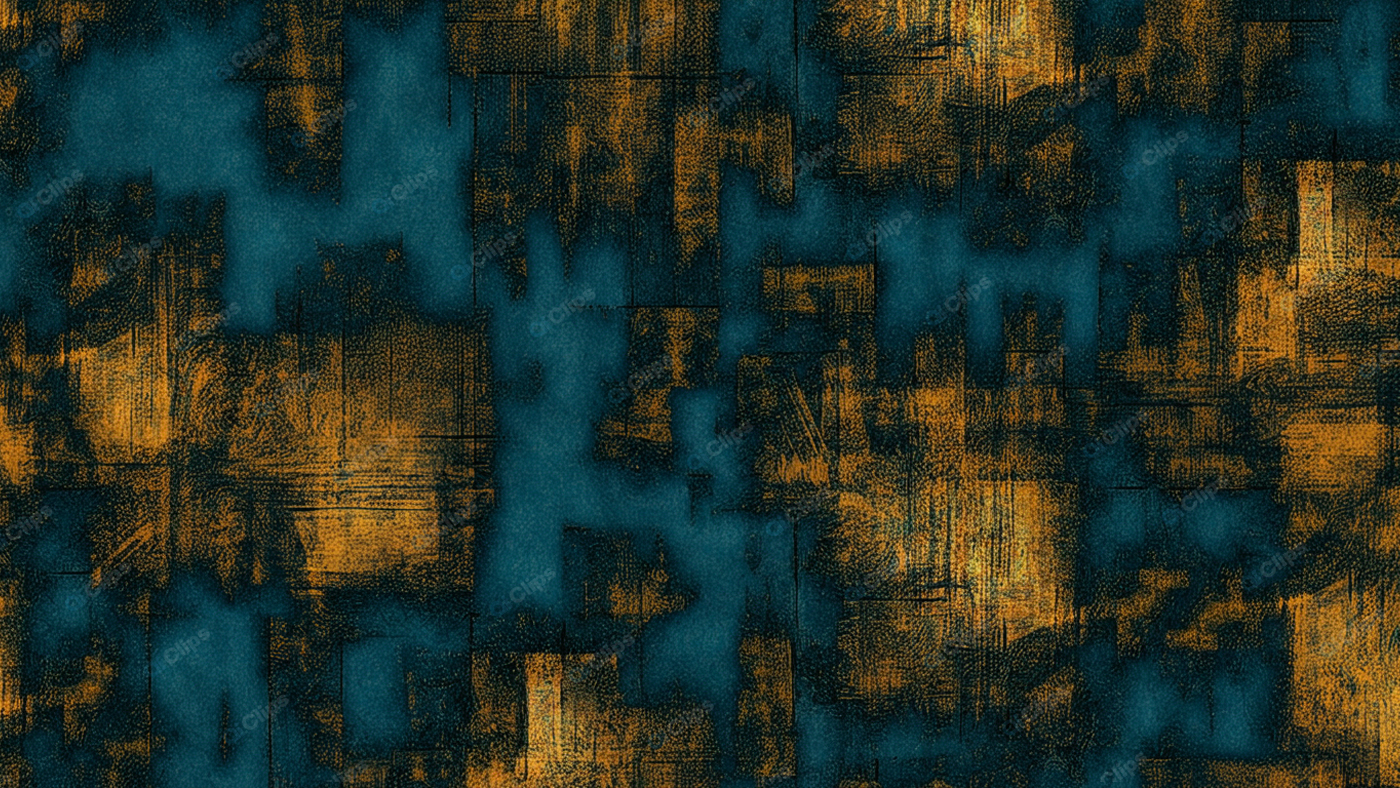 Abstract Grunge Texture in Blue and Orange Pattern