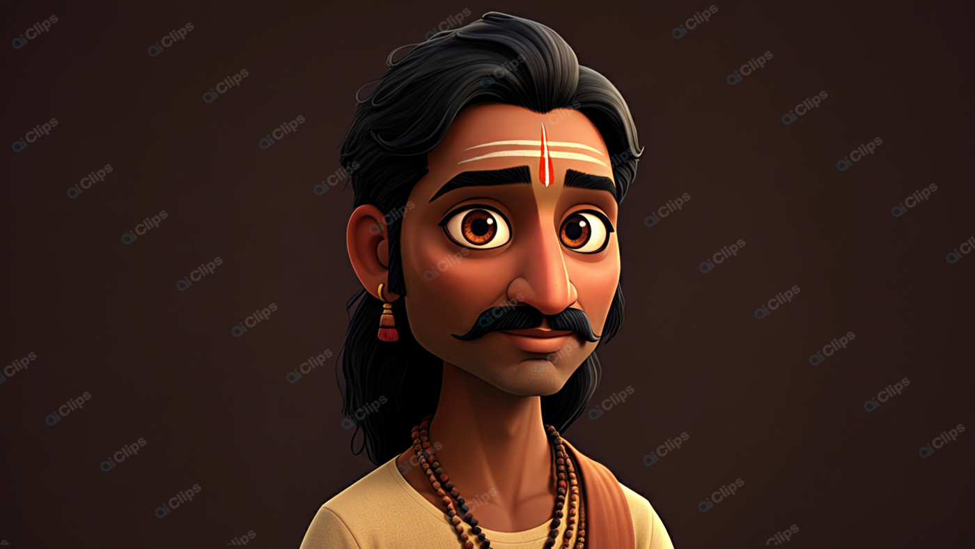 Traditional Indian Man Animated Portrait