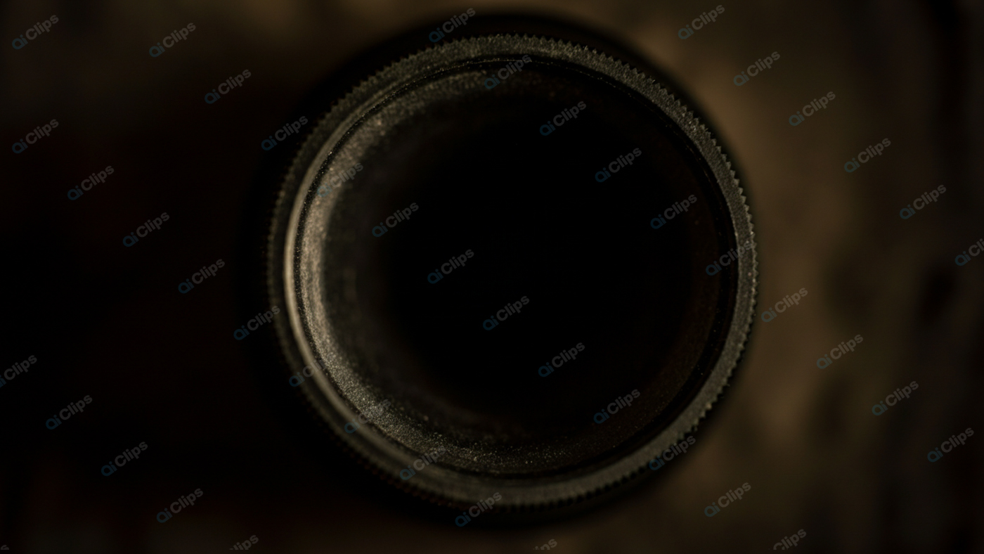 Close-Up of Vintage Camera Lens in Low Light
