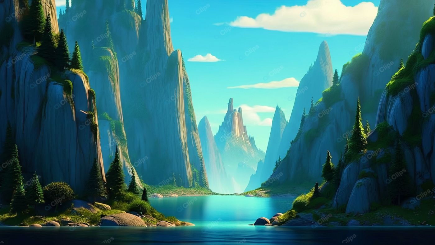 Serene Lake with Towering Cliff Landscapes