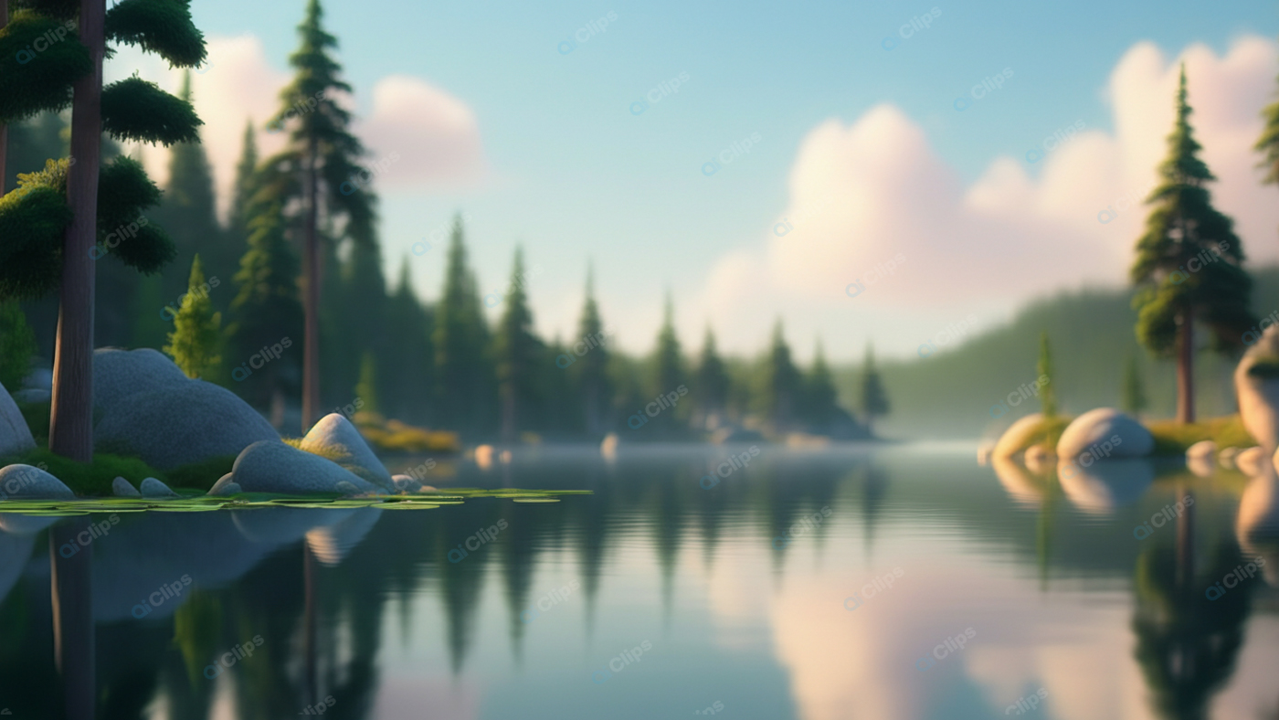 Tranquil Lake Scene with Forest Reflections