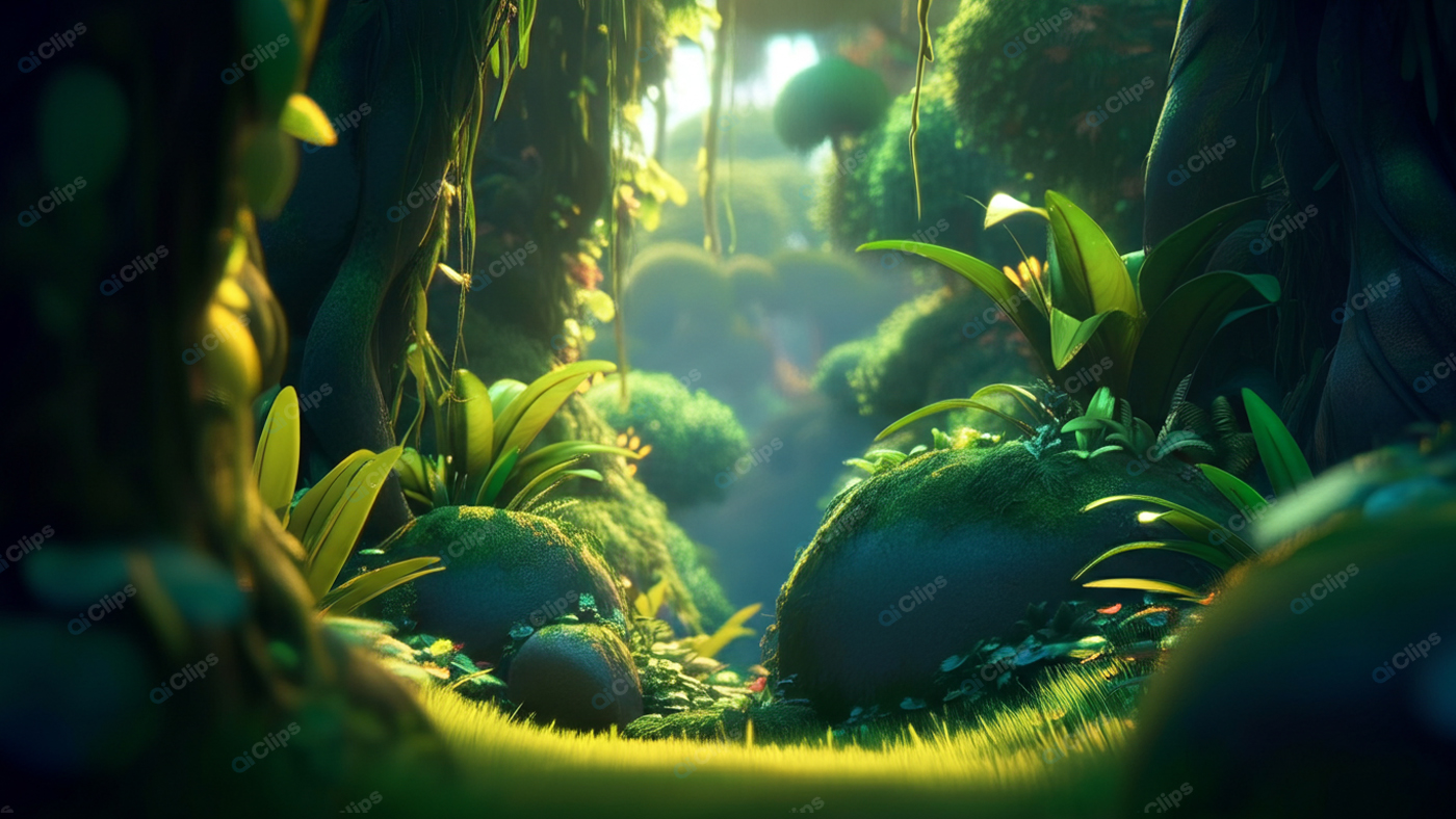 Lush Enchanting Forest with Sunlight and Foliage