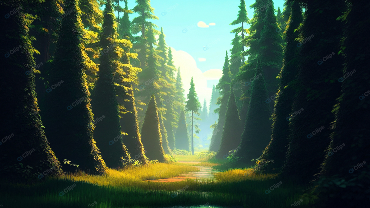 Enchanted Sunlit Forest Pathway