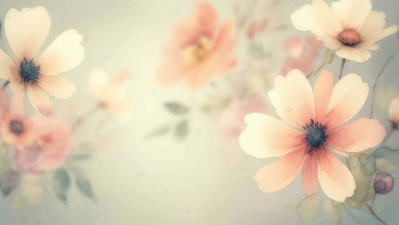 Soft Pastel Floral Watercolor Art Background