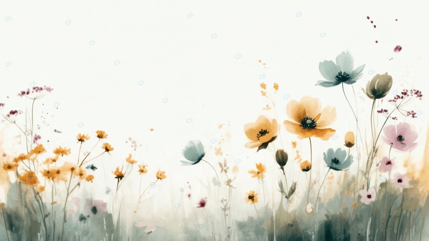 Watercolor Wildflowers in Bloom
