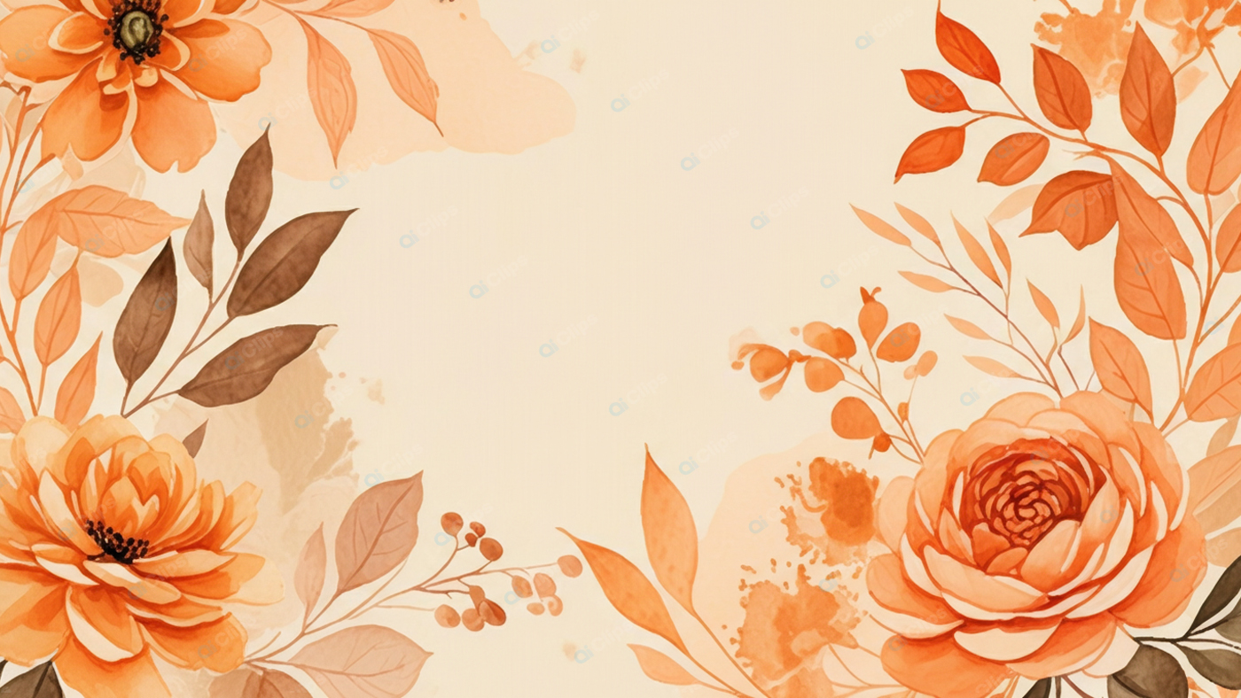 Autumn Floral Watercolor Background Design