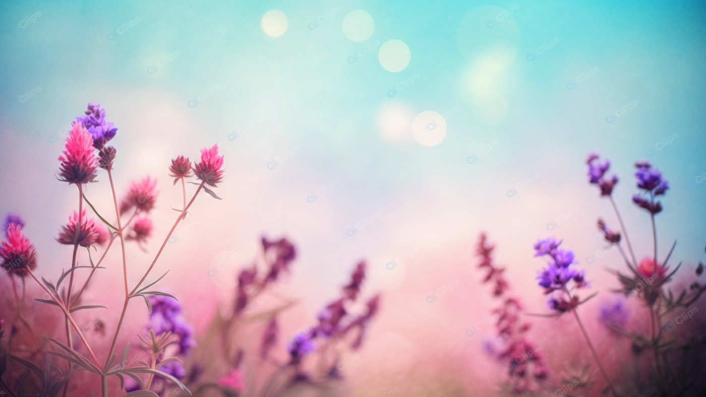 Blooming Wildflowers in Pastel Dreamscape