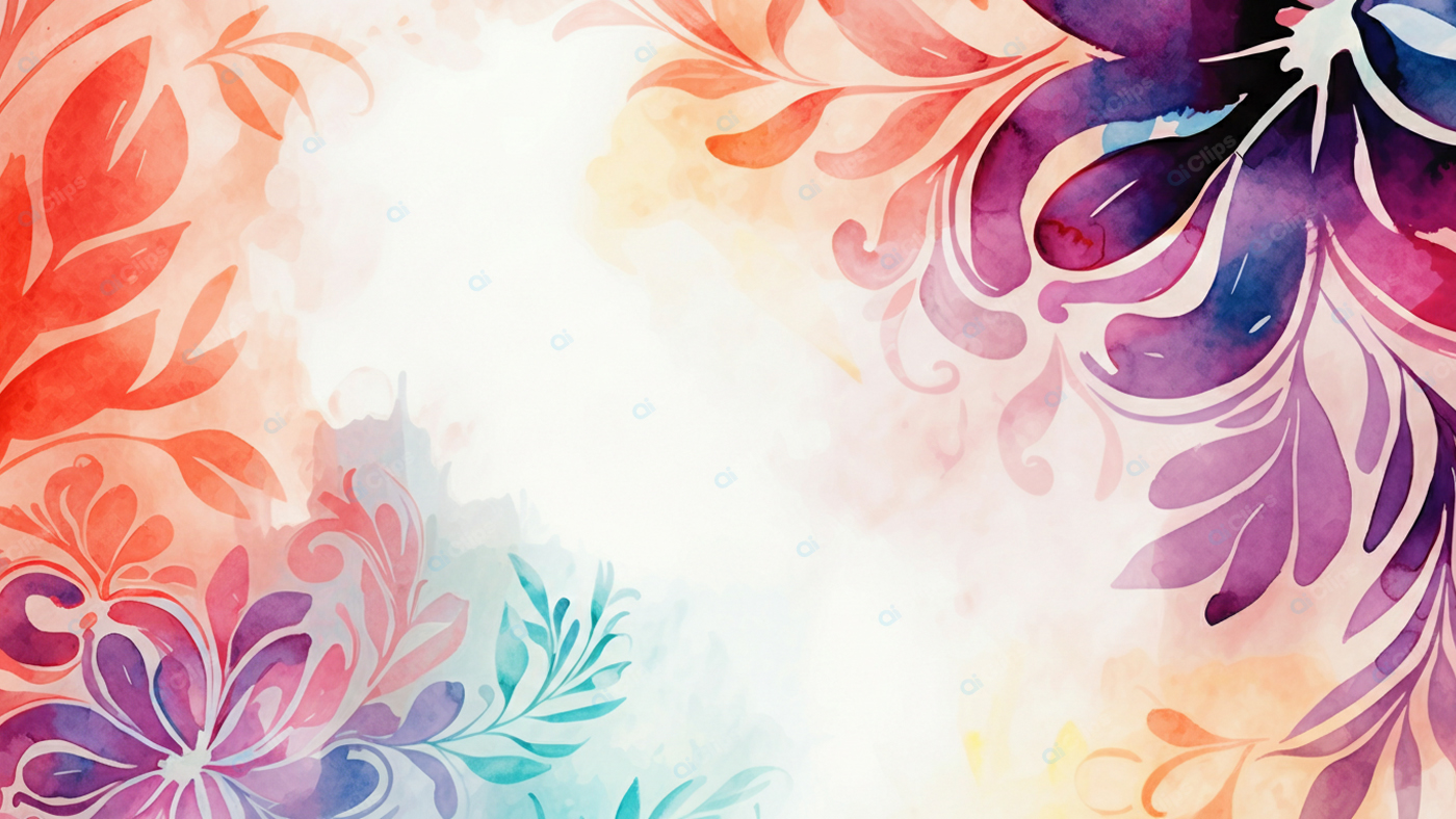 Colorful Floral Watercolor Design Background