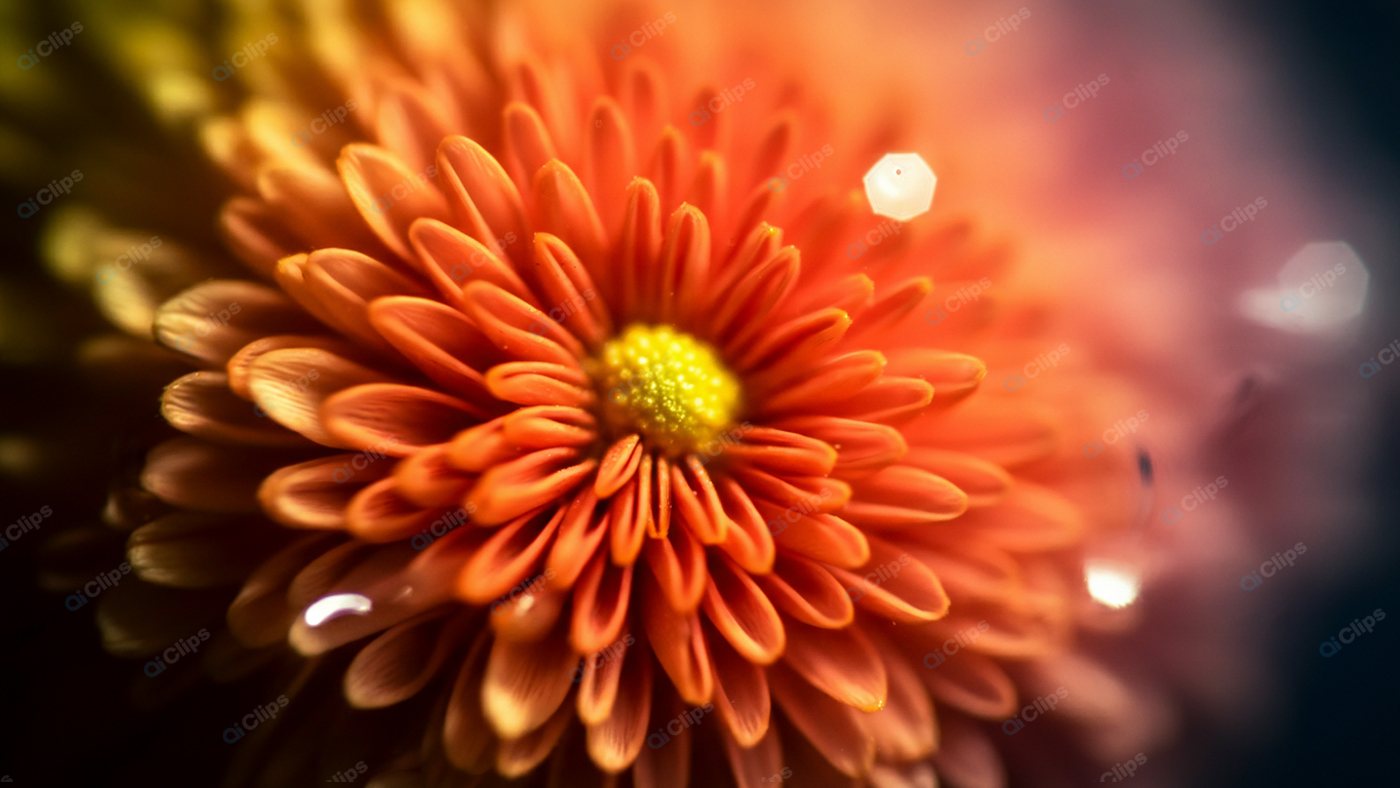 Vibrant Orange Chrysanthemum Macro Close-Up
