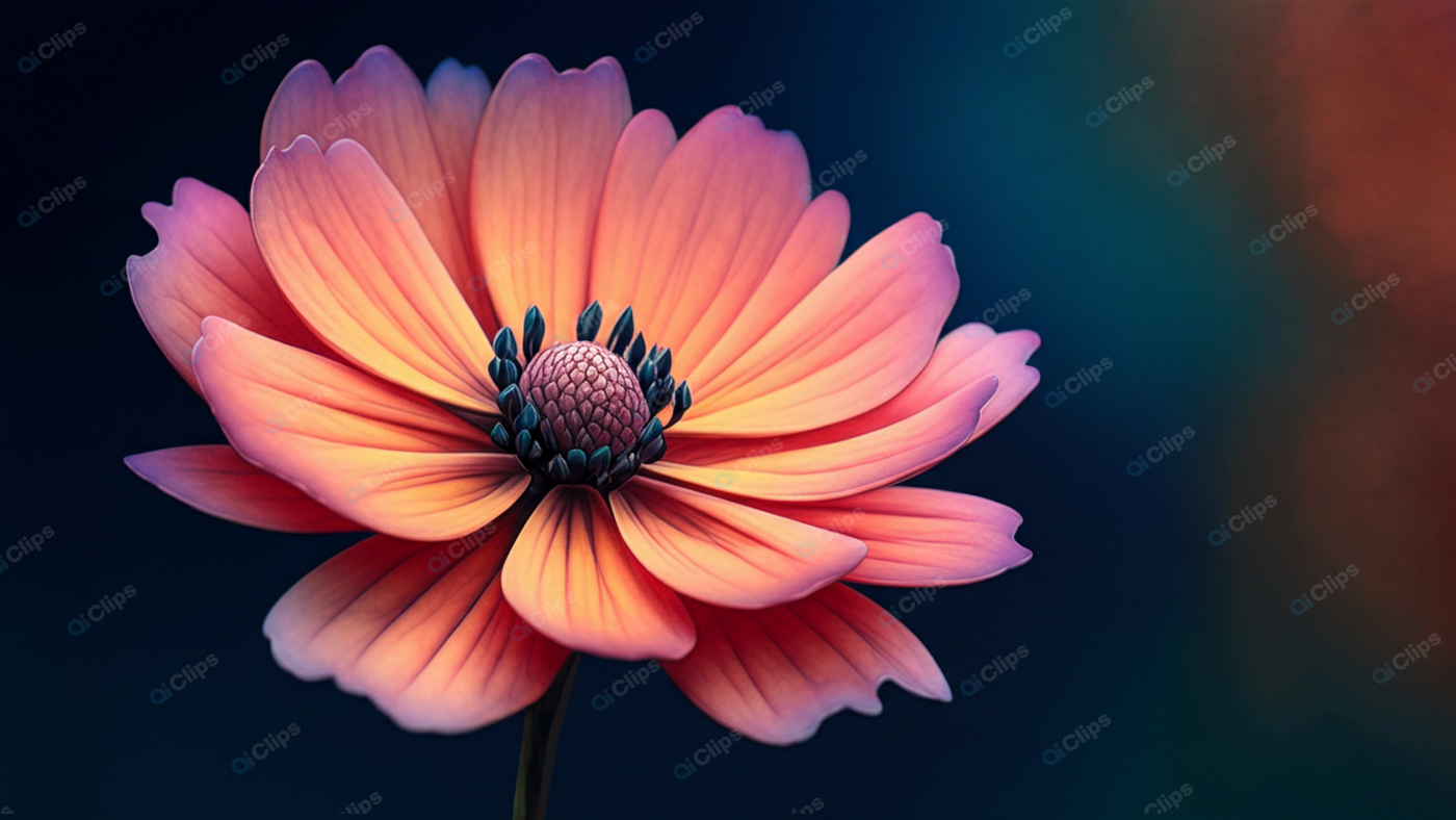 Orange Cosmos Flower in Vibrant Bloom
