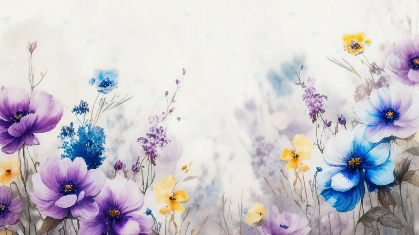 Watercolor Wildflowers in Soft Pastel Tones