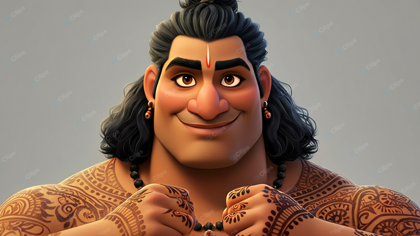 Animated Tribal Warrior Character Portrait