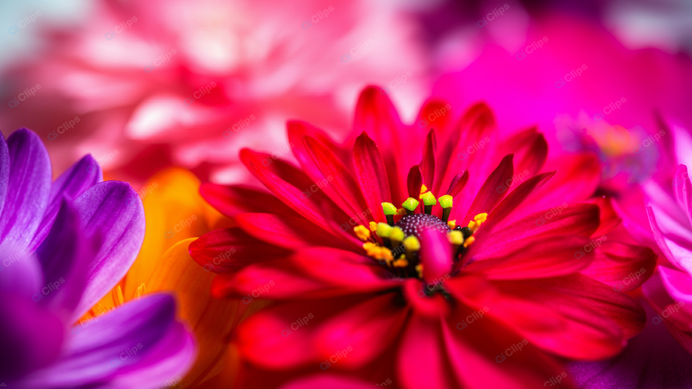 Colorful Close-Up of Vibrant Flowers in Bloom