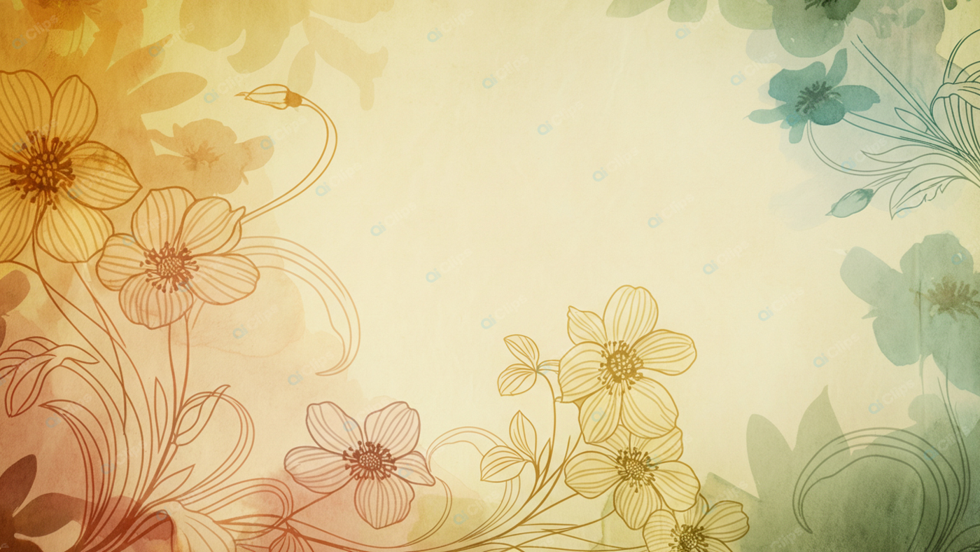 Vintage Floral Background with Abstract Botanical Design
