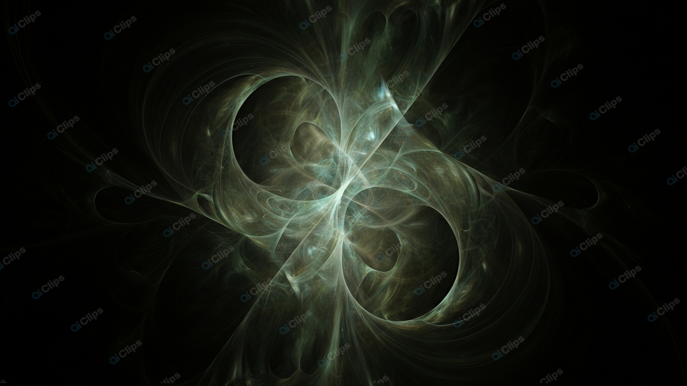 Abstract Green Fractal Pattern on Dark Background