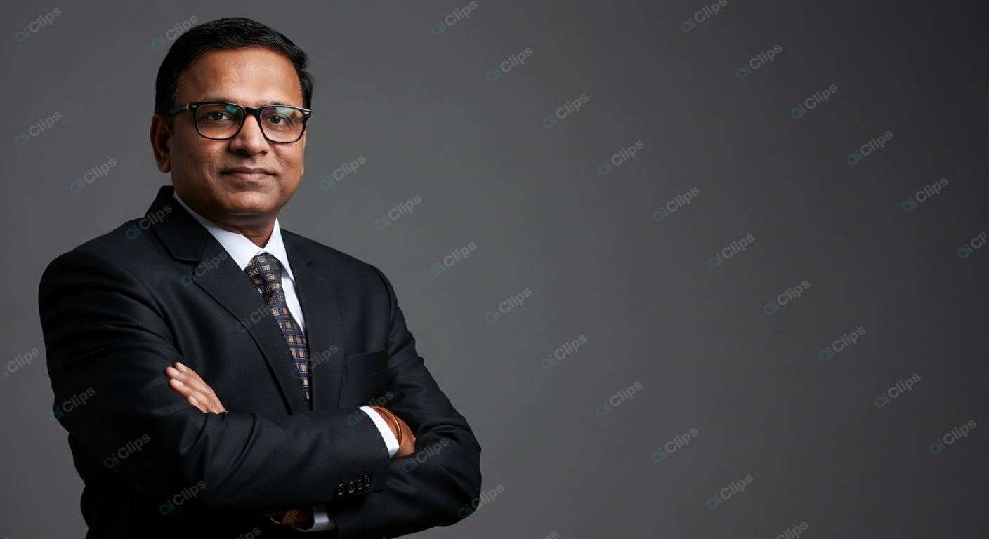 Business Executive in Formal Suit with Confident Look