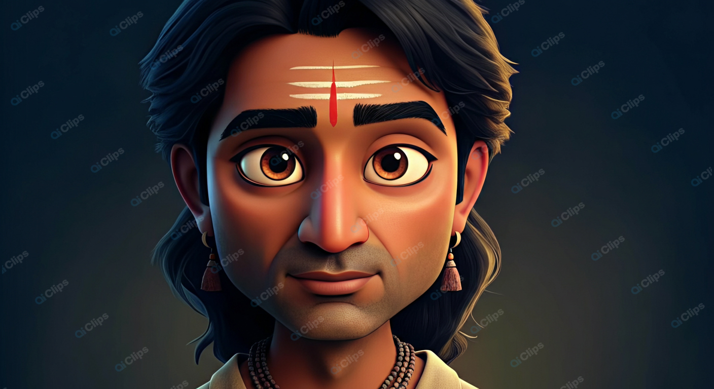 Ancient Warrior Character with Tika and Ornaments