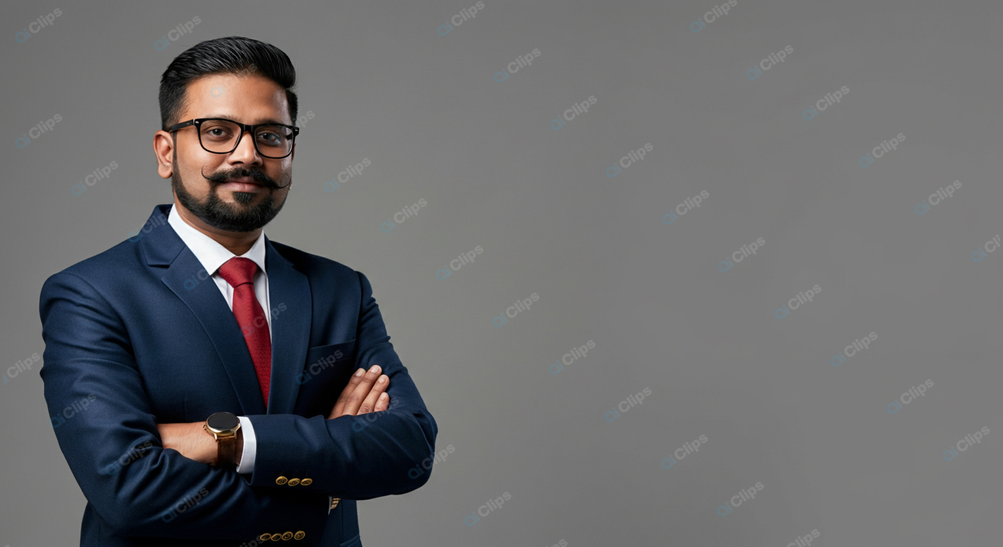 Professional Businessman in Suit with Crossed Arms