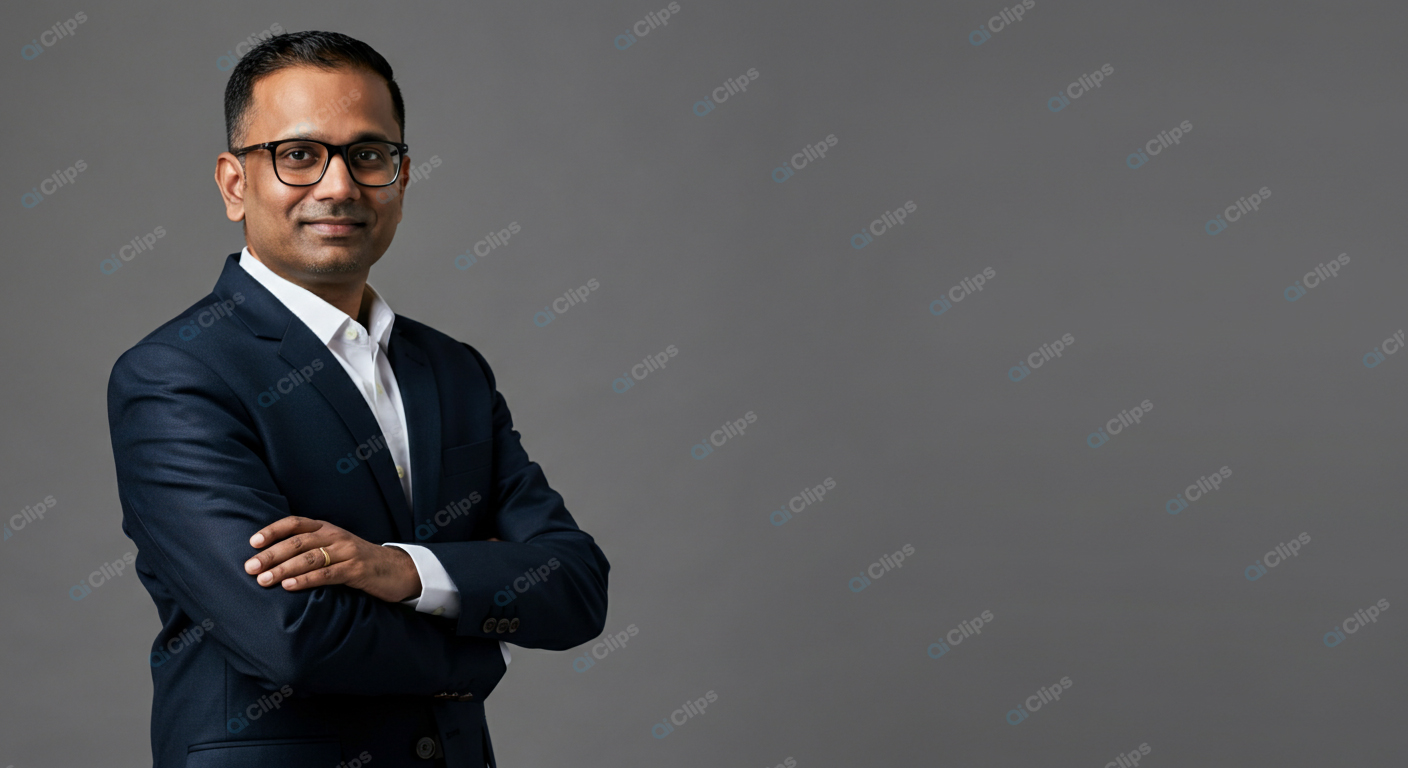 Professional Man in Business Suit with Arms Crossed