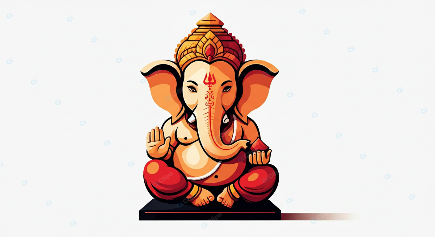 Ganesha Illustration in Vibrant Colors