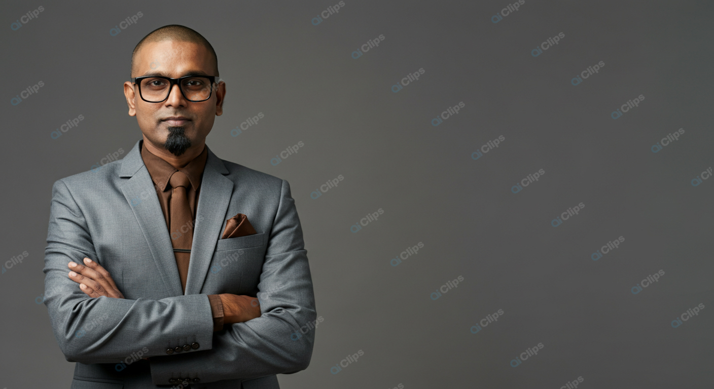 Professional Man in Suit Confidently Posing