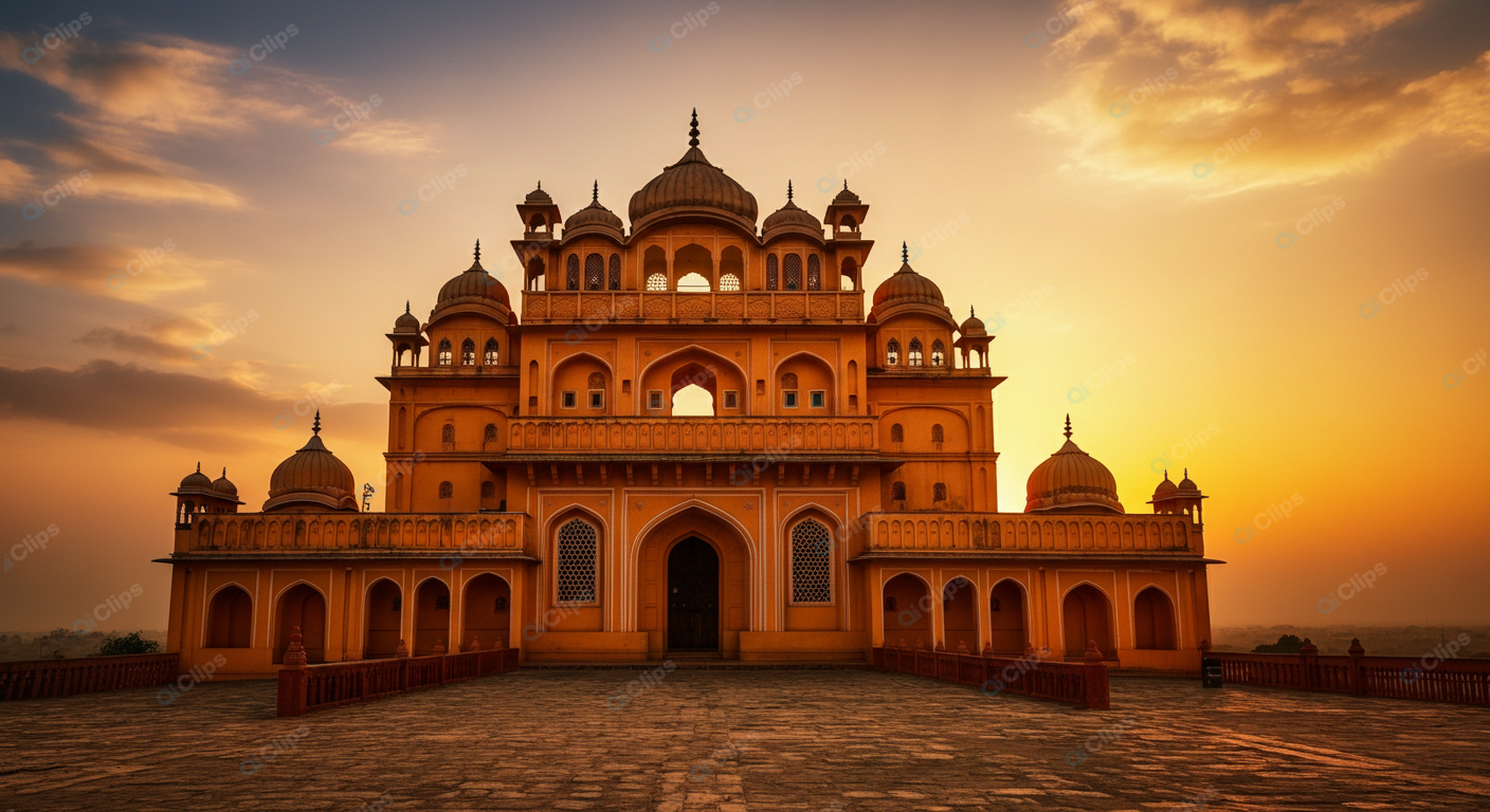 Majestic Indian Palace at Sunset