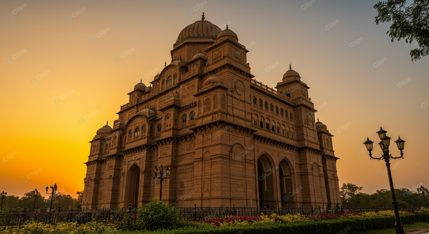 Majestic Historical Building at Sunset