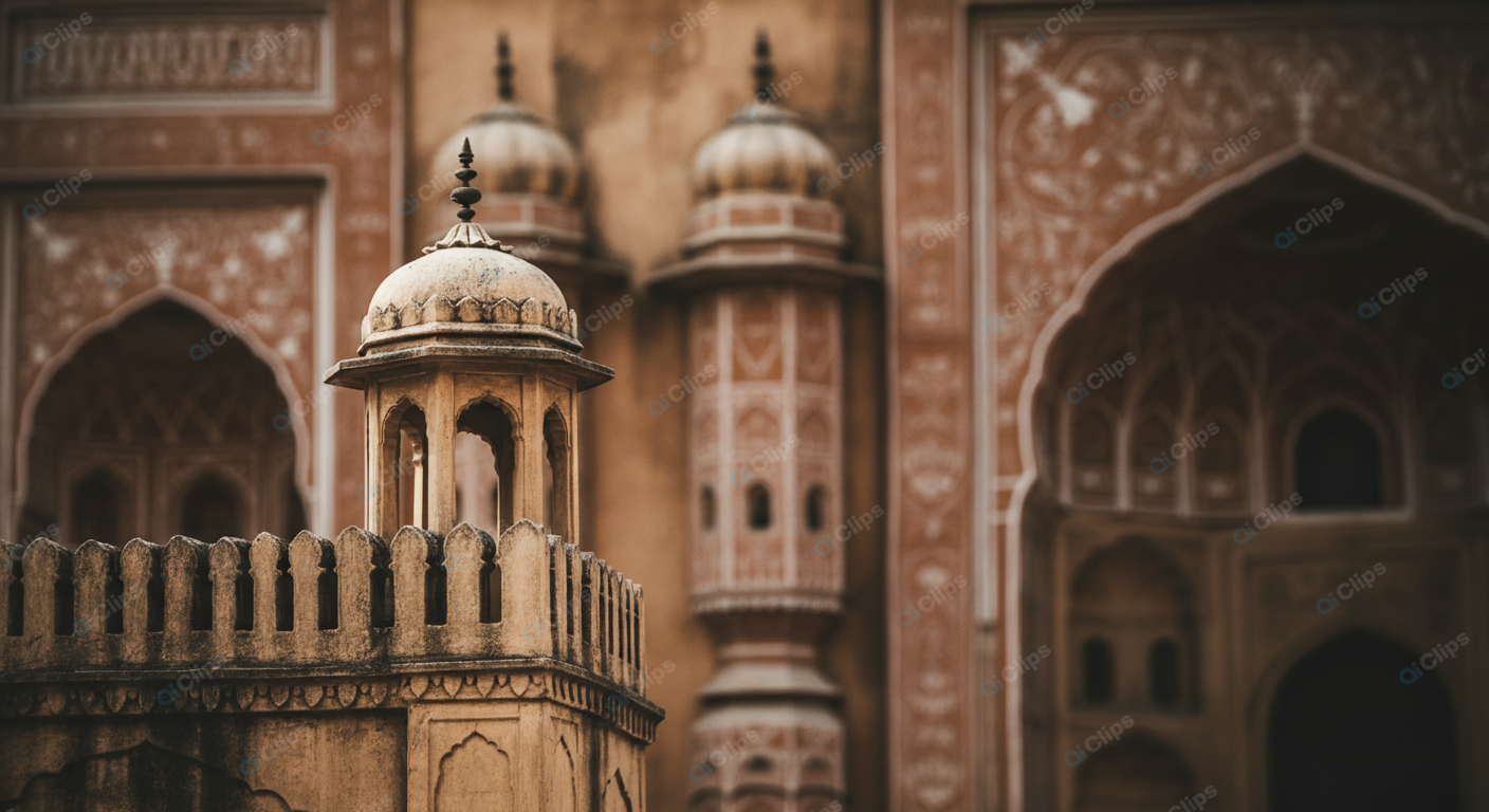Historic Indian Architecture with Ornate Domes and Arches