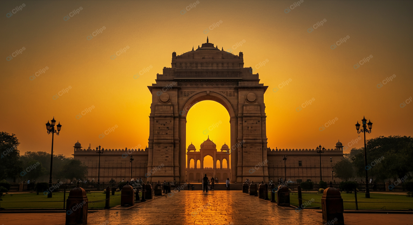 Sunset at India Gate Monument
