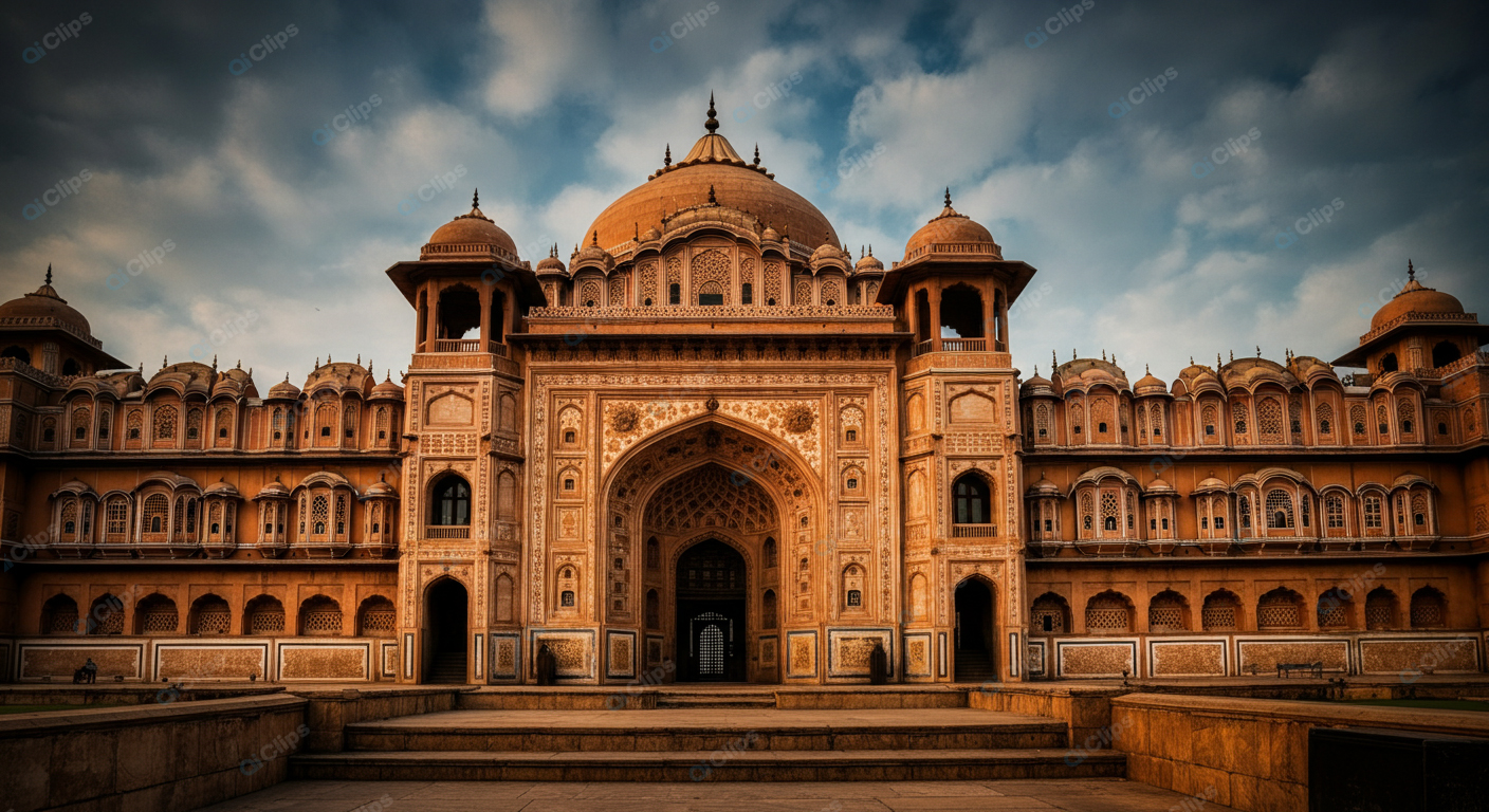 Majestic Mughal Architecture at Sunset