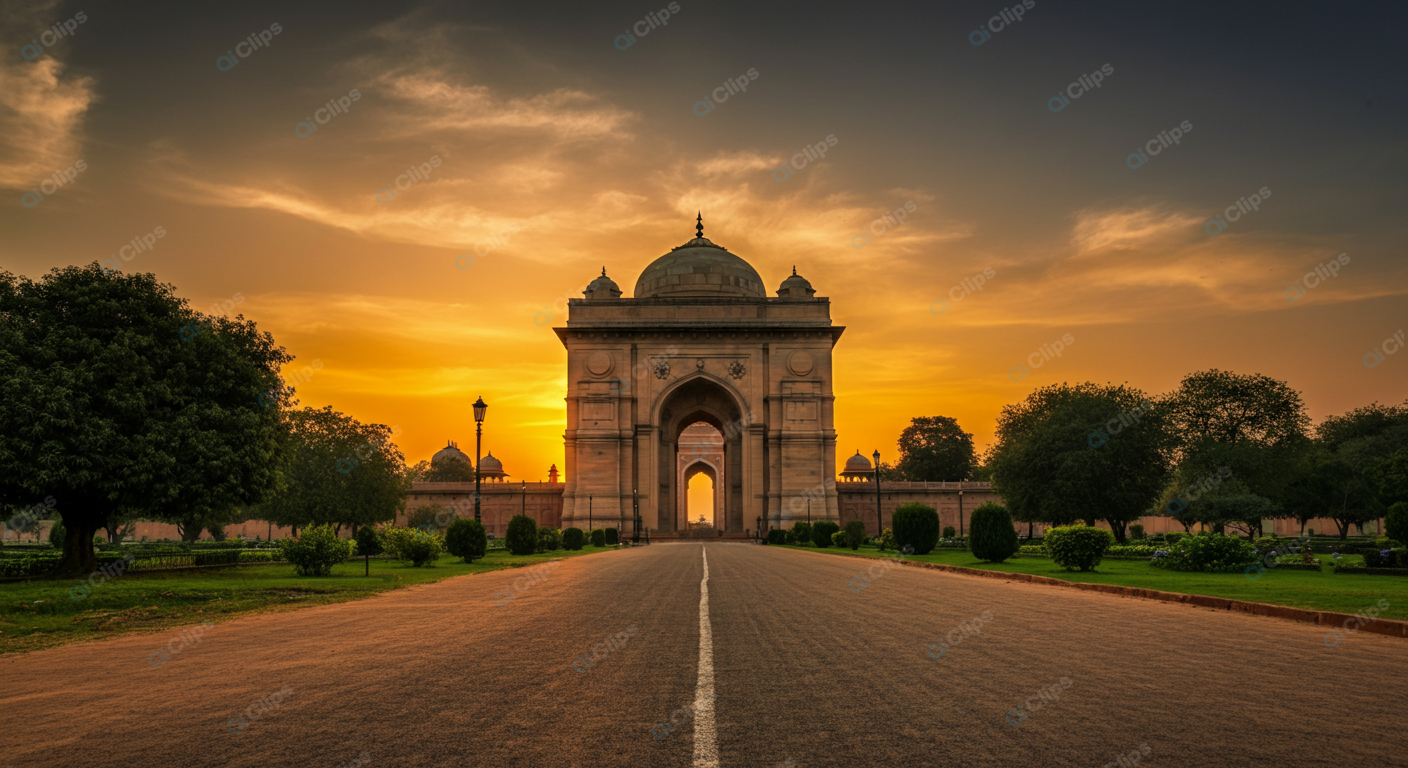 Sunset View of Historic Monument Gateway