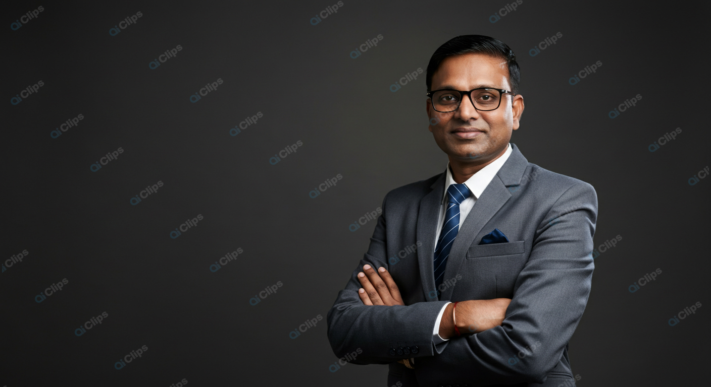 Professional Businessman in Suit with Confident Pose