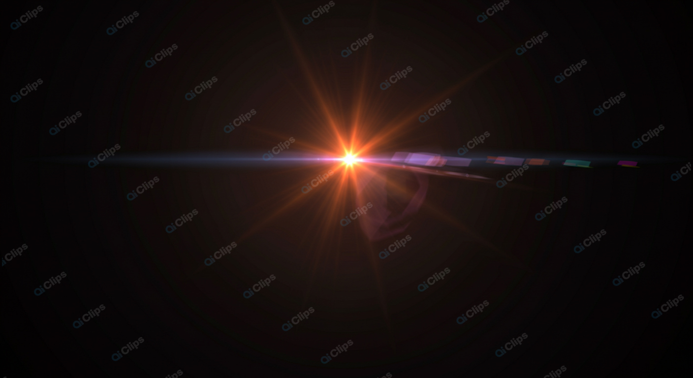 Lens Flare Light Burst in Dark Background