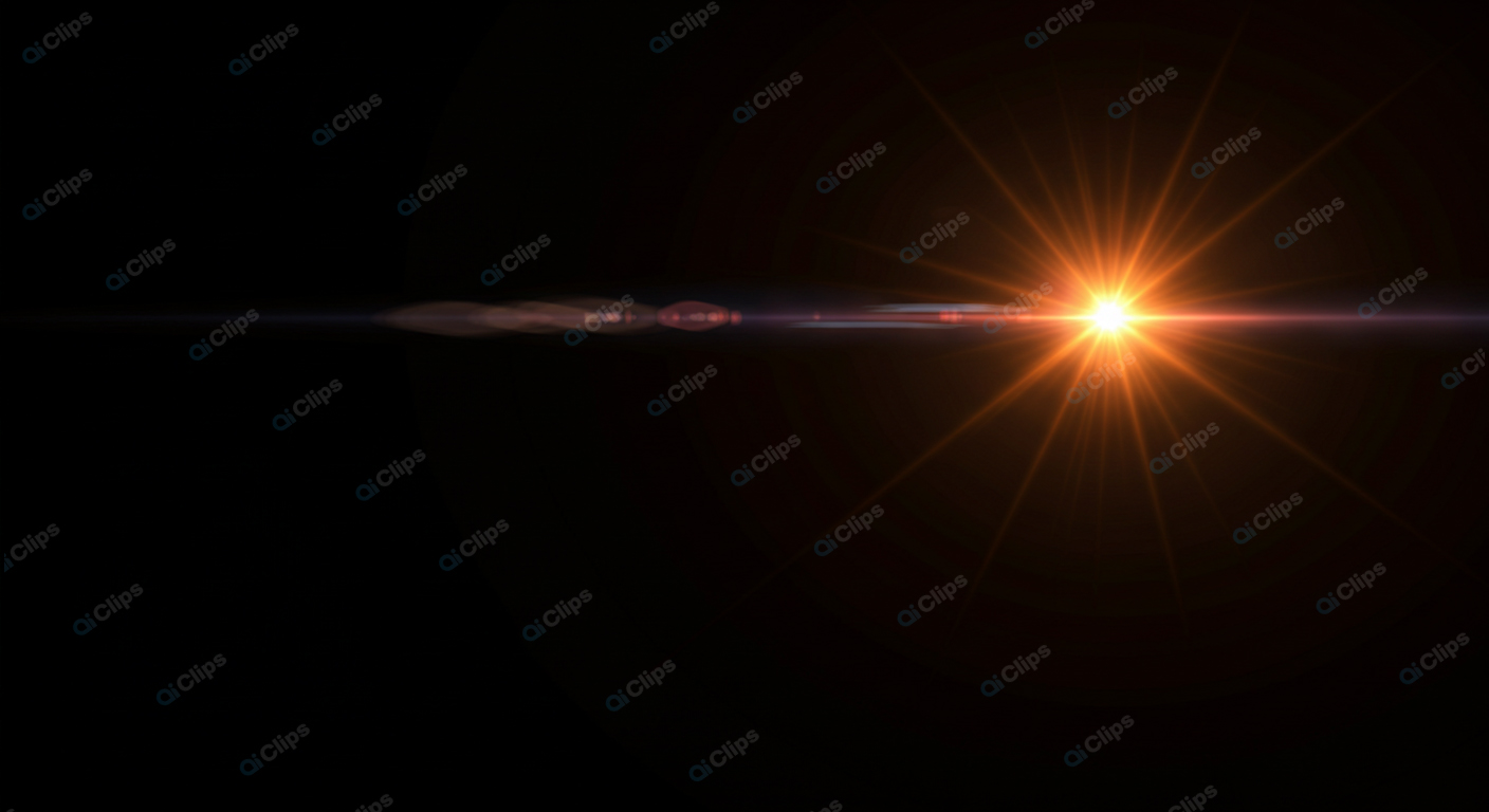 Radiant Lens Flare on a Black Background
