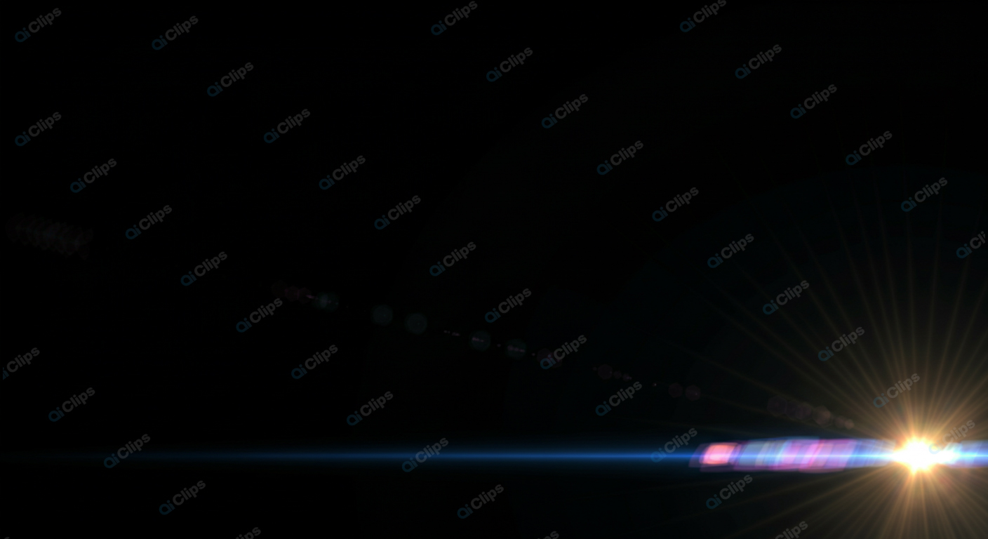 Lens Flare Light Burst on Black Background