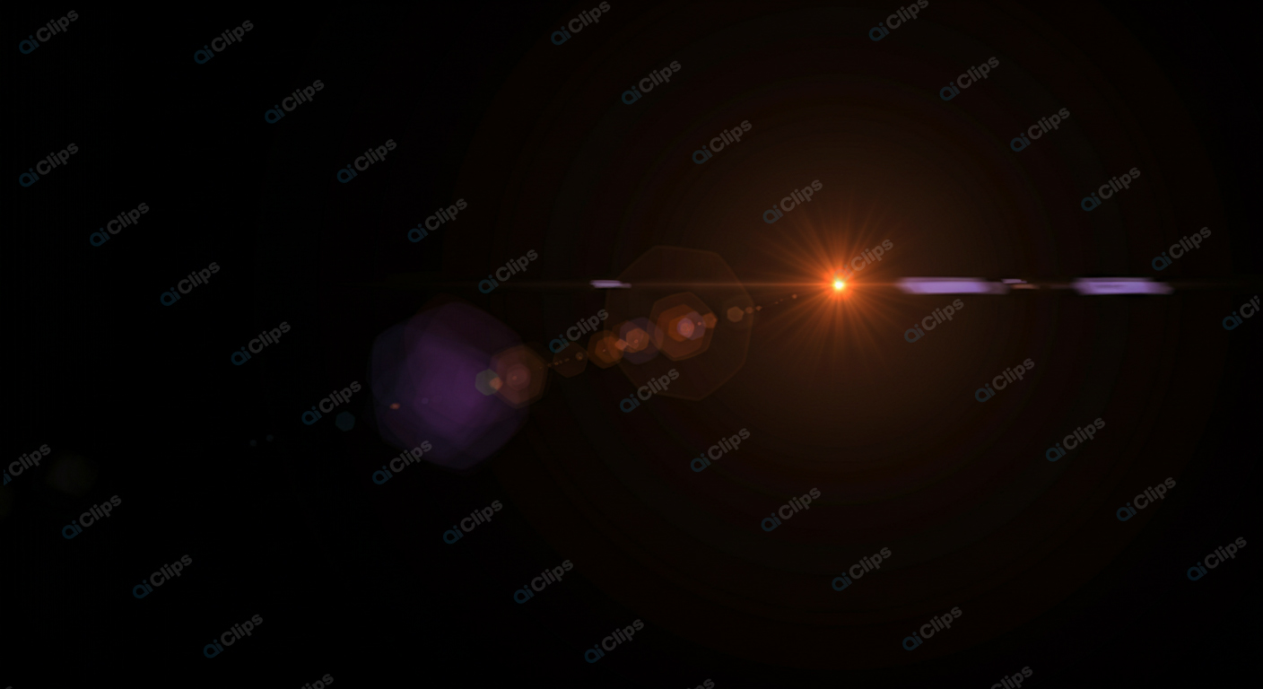 Lens Flare Effect with Starburst on Dark Background