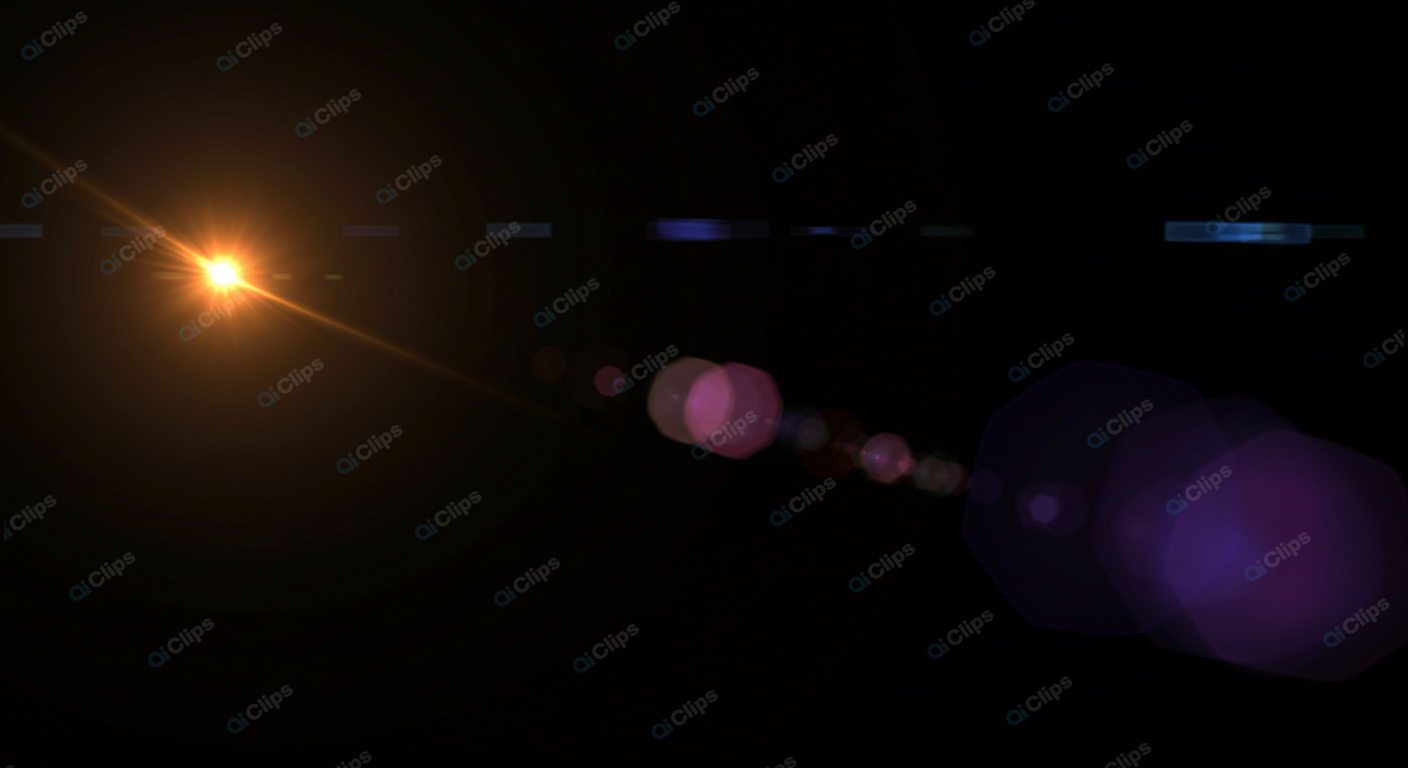 Lens Flare with Light Burst in Dark Background
